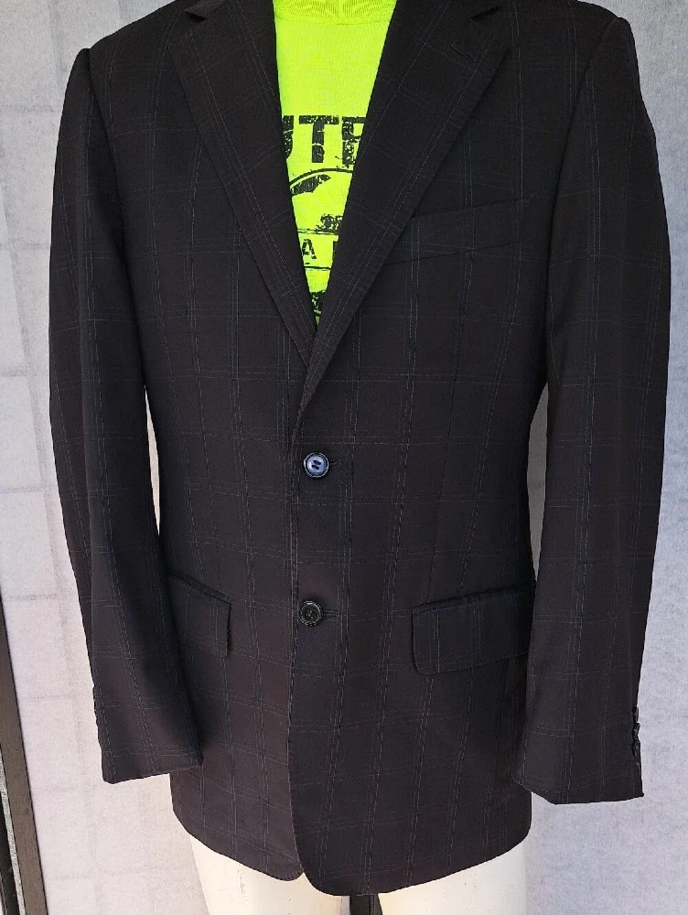 Men's Black Two-Button Blazer Jacket Made In Italy High Quality